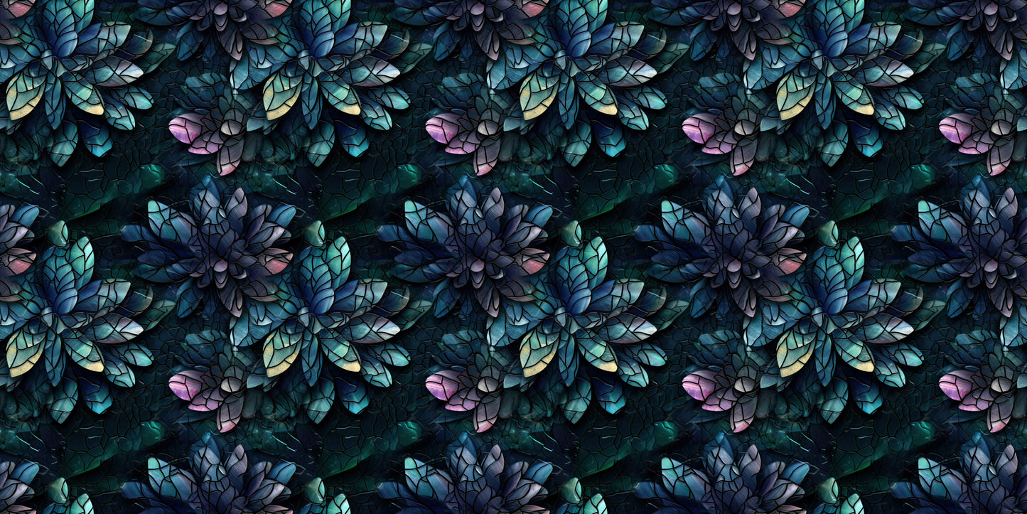 Dark Floral Mosaic Green NPM - 6885