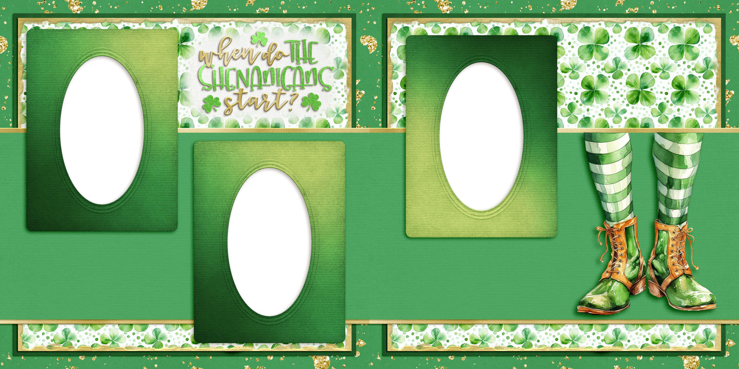 Leprechaun Legs - EZ Digital Scrapbook Pages - INSTANT DOWNLOAD