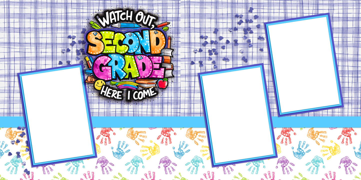 Second Grade Girl - EZ Digital Scrapbook Pages - INSTANT DOWNLOAD
