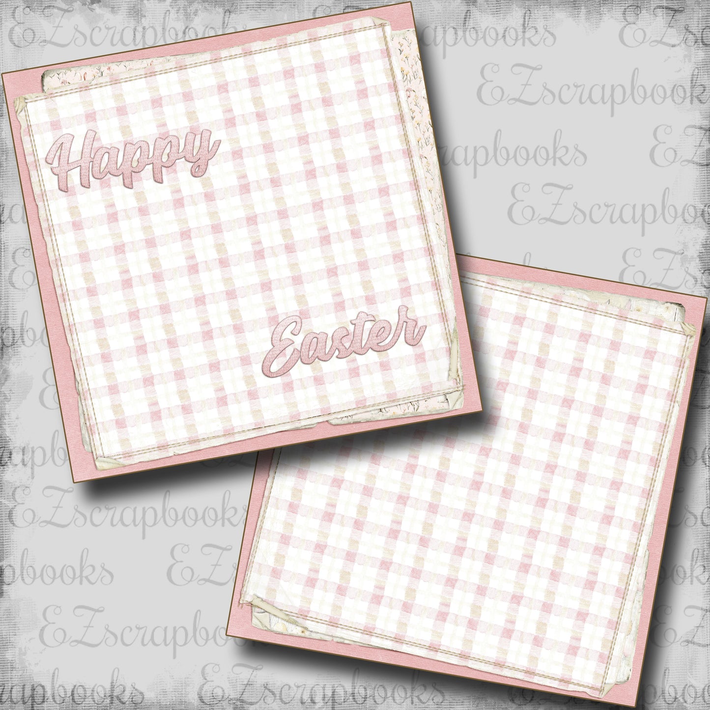 Sweet Easter Plaid Pink NPM - Scrapbook Layout - 25-427