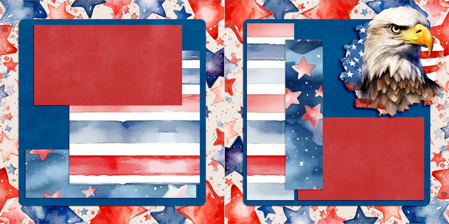 Proud to be an American NPM - Set of 5 Double Page Layouts - 1737