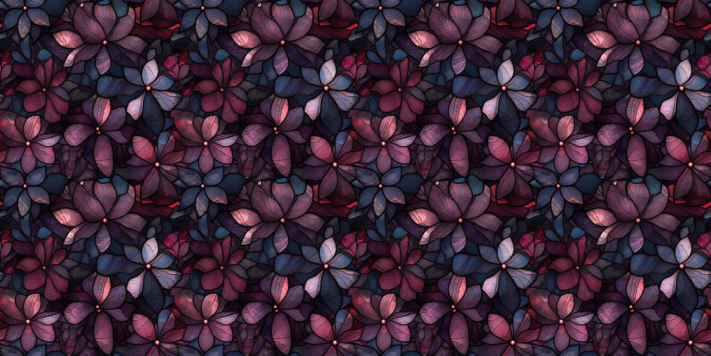 Dark Floral Mosaic Plum NPM - 6887