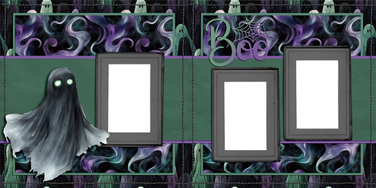 Boo Ghost - EZ Digital Scrapbook Pages - INSTANT DOWNLOAD