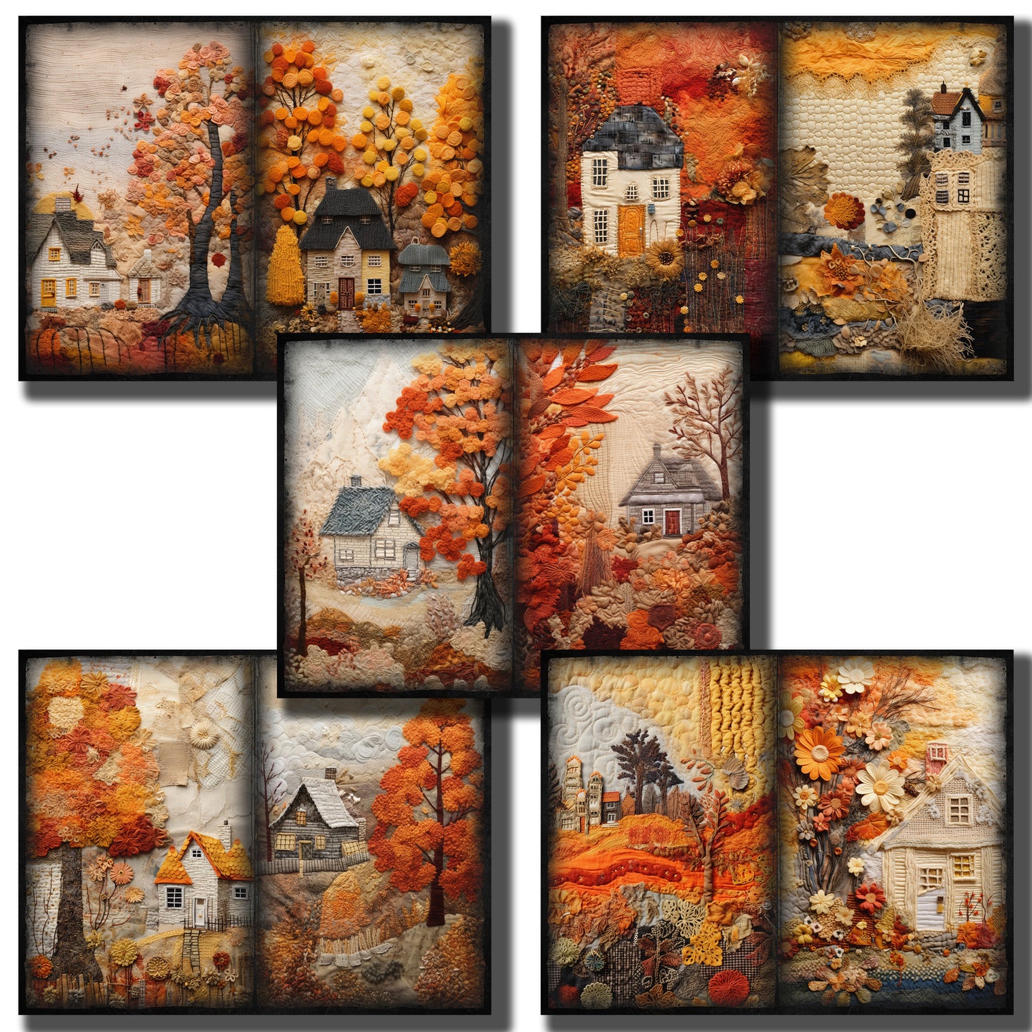 Fall House Textile Journal Pages - 23-7299