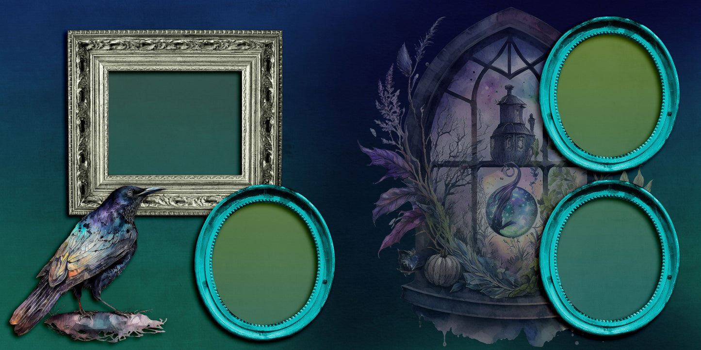 Witch Academy - Set of 5 Double Page Layouts - 1708