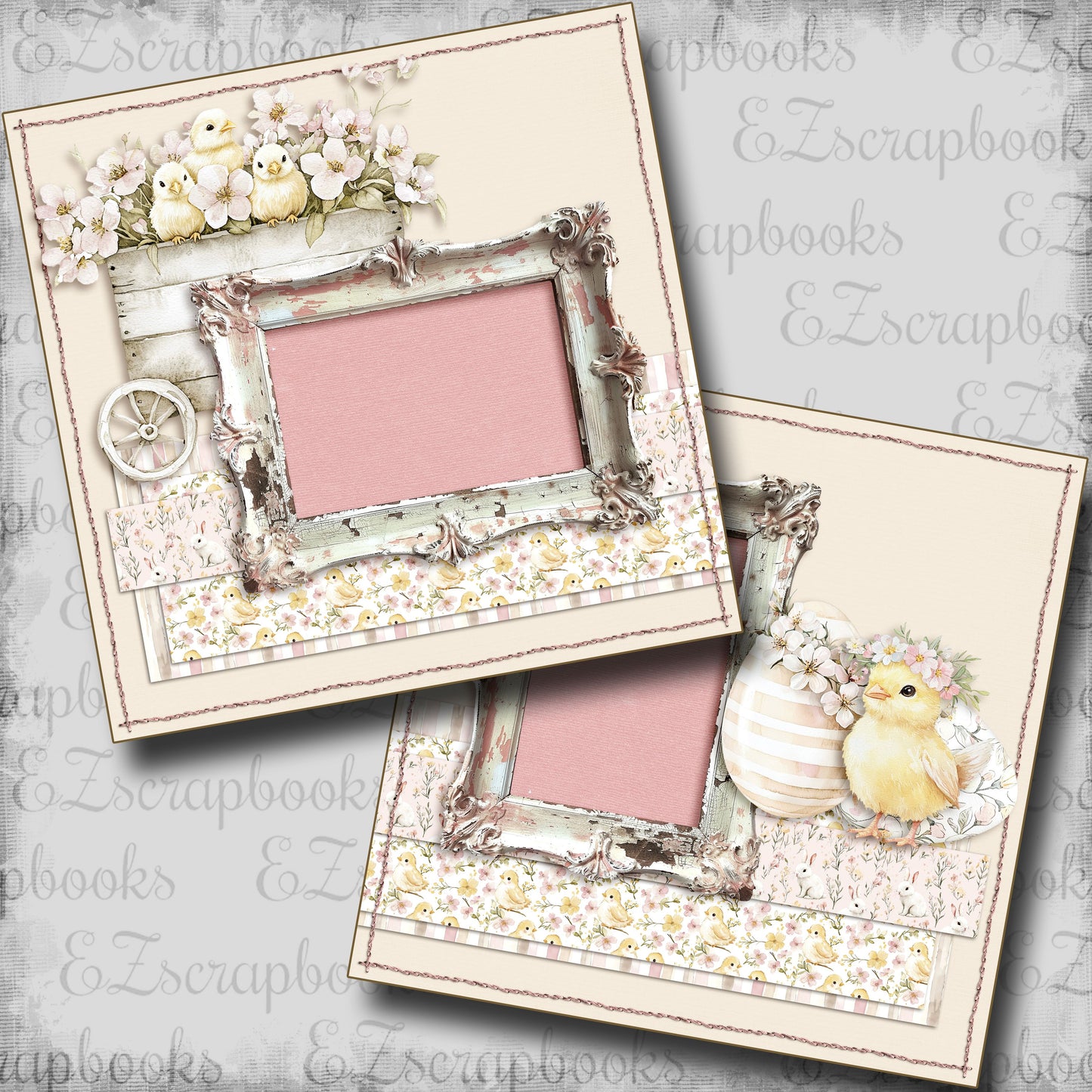 Sweet Easter Chicks - Scrapbook Layout - 25-428