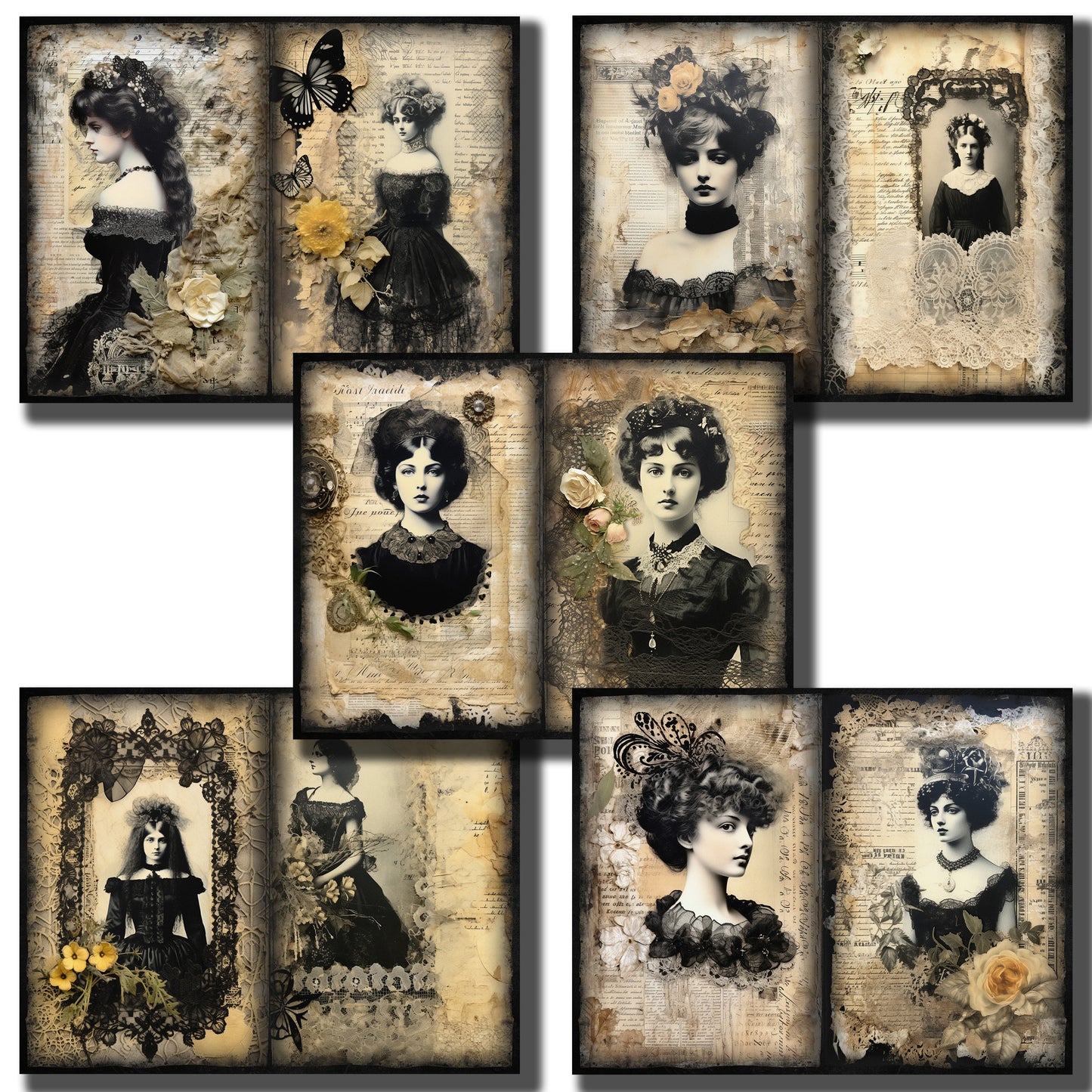 Victorian Mourning Journal Pages - 23-7324