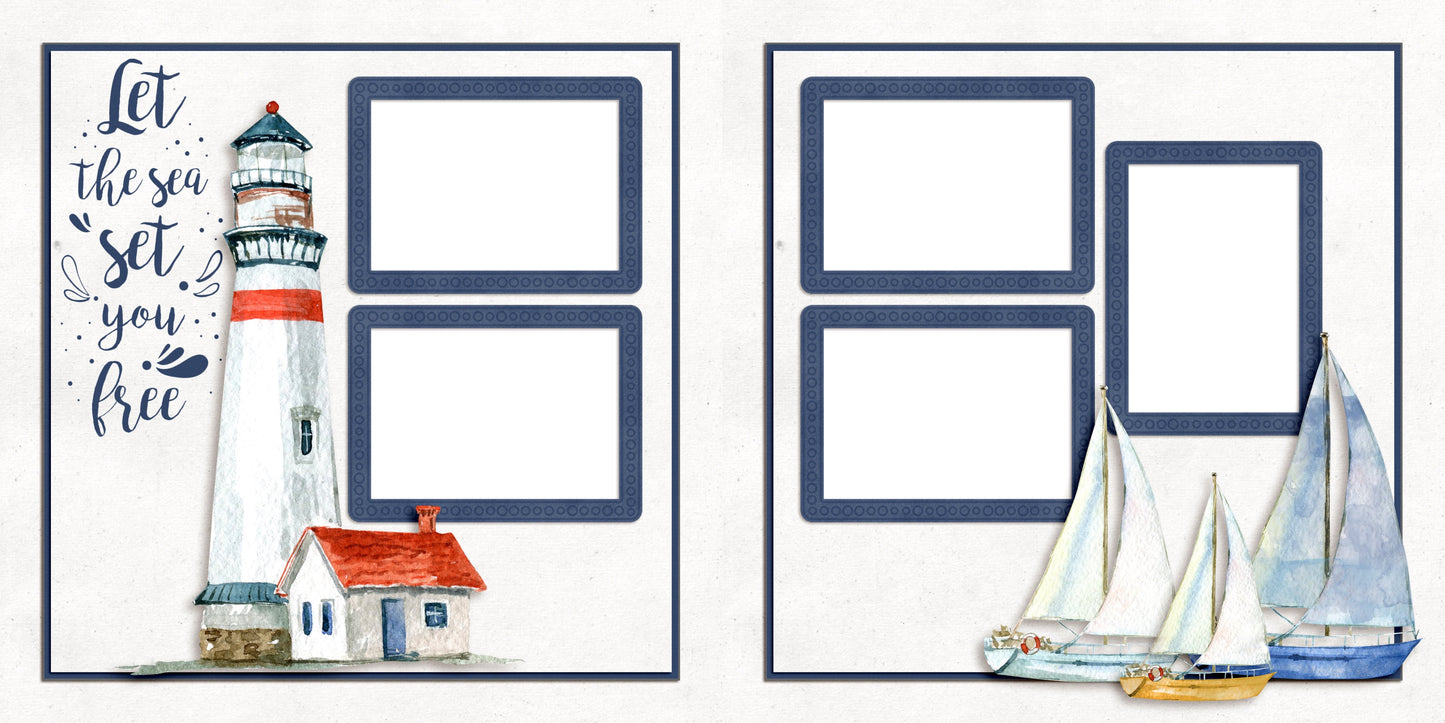 Let The Sea - EZ Digital Scrapbook Pages - INSTANT DOWNLOAD