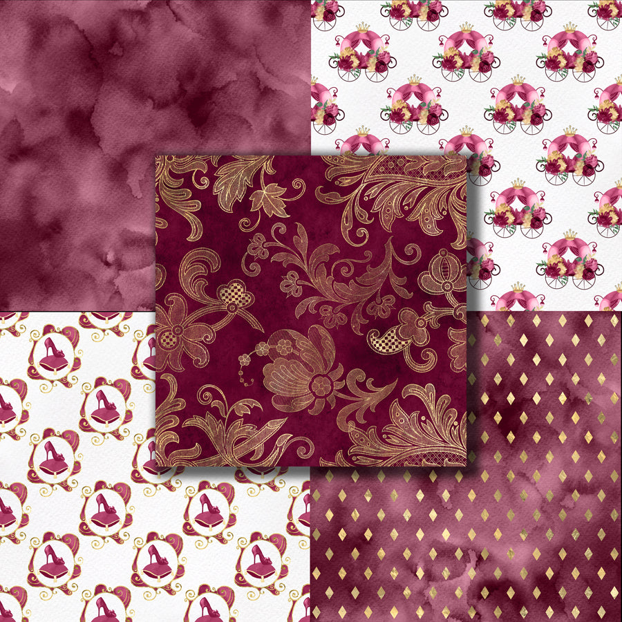 Burgundy Princess 12X12 Paper Pack - 8685