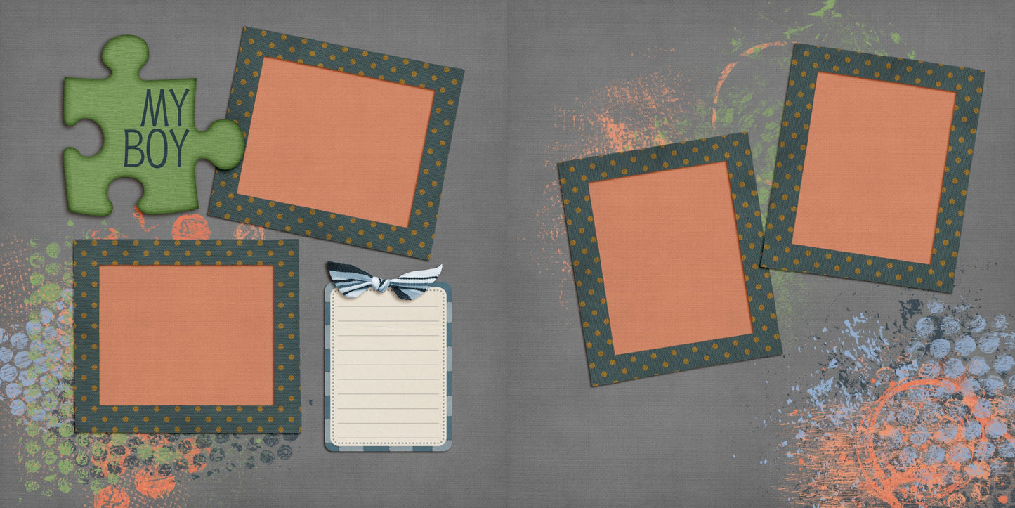 All Boy - Set of 5 Double Page Layouts - 1682