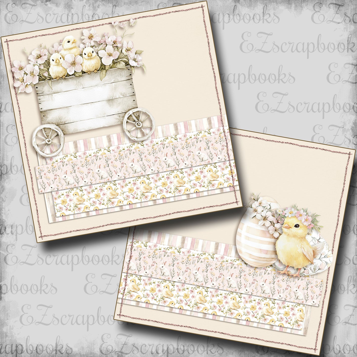 Sweet Easter Chicks NPM - Scrapbook Layout - 25-429