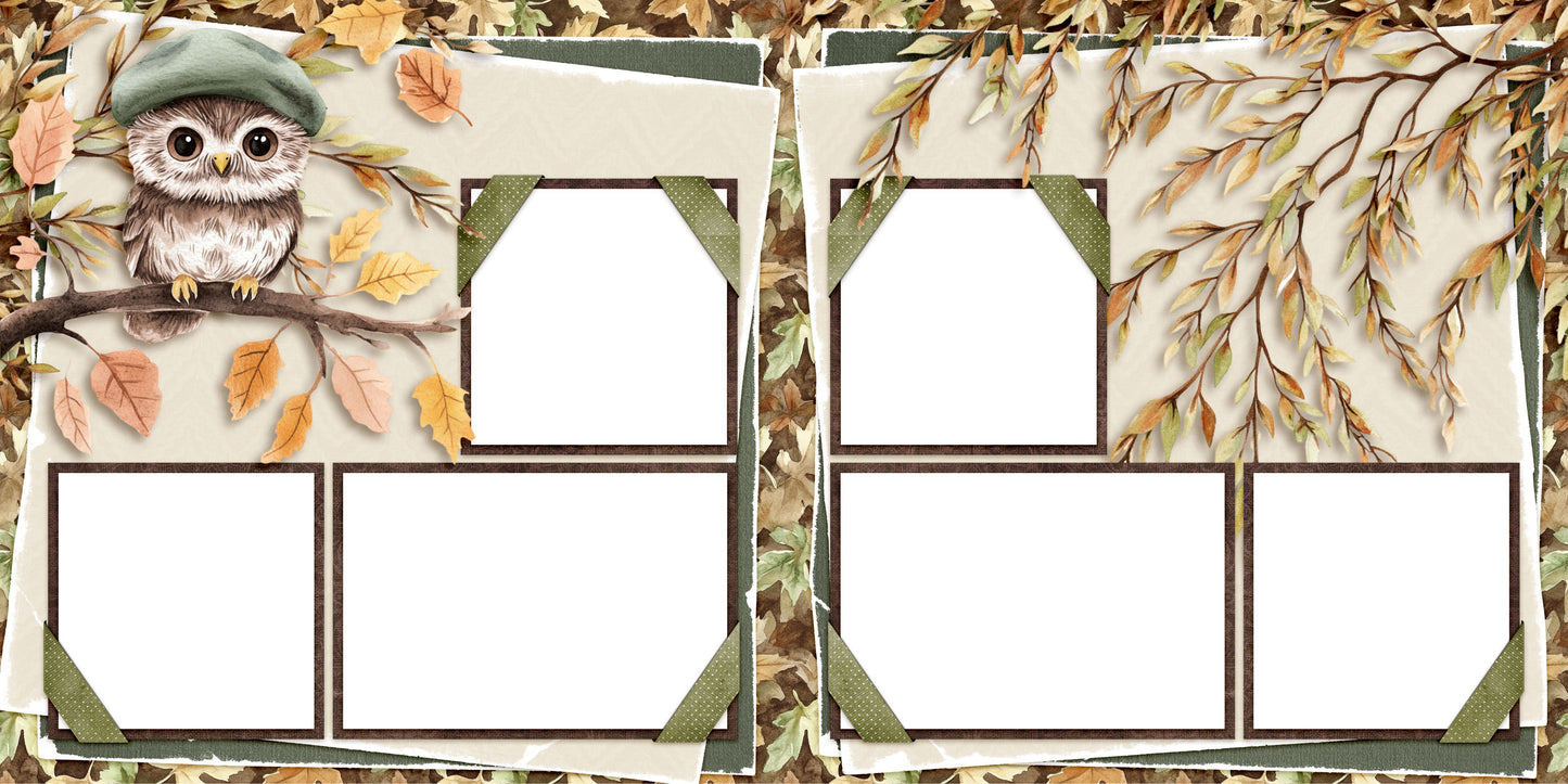 Autumn Owl - EZ Digital Scrapbook Pages - INSTANT DOWNLOAD