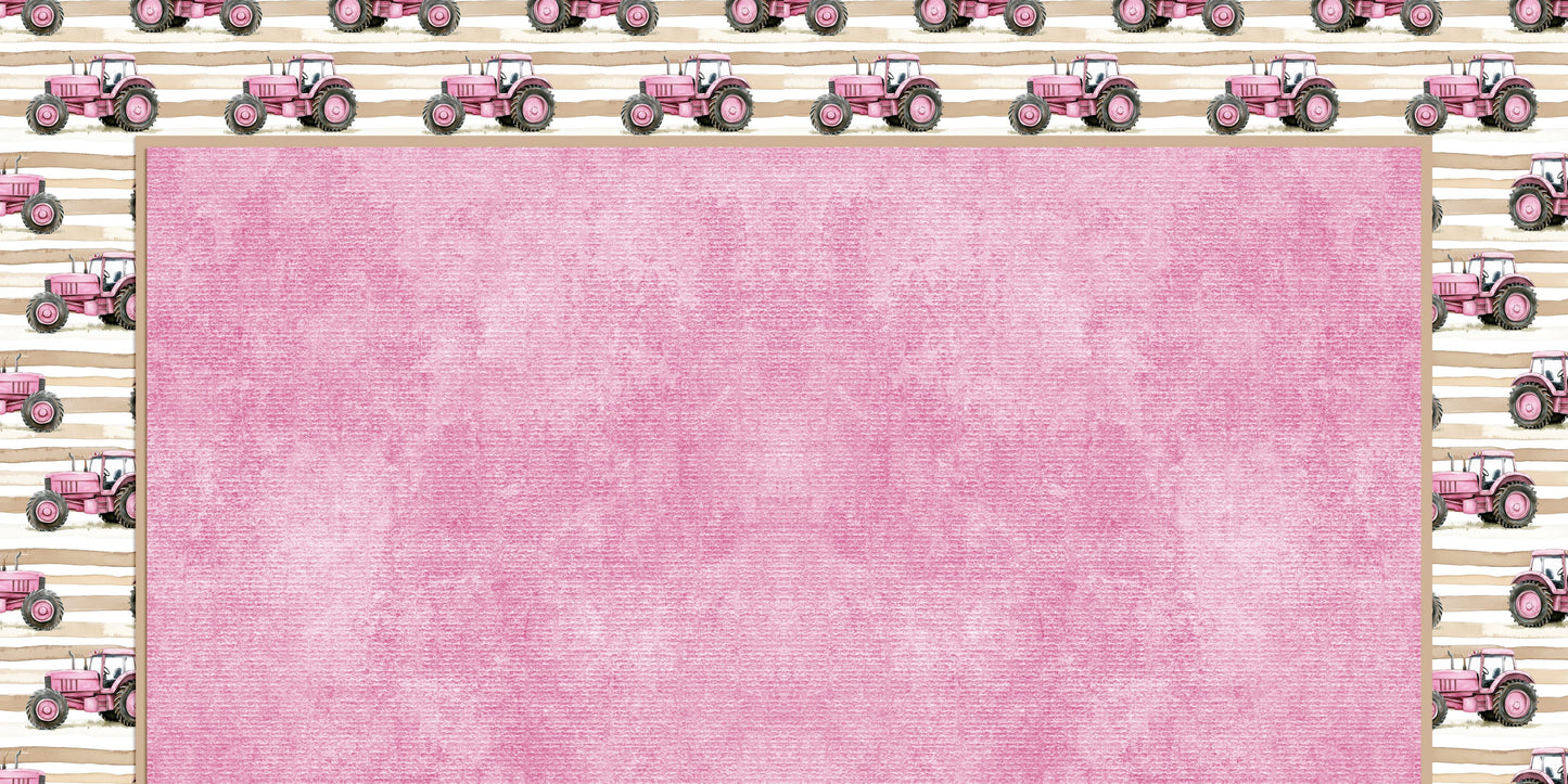 Pink Farm Tractors NPM - Scrapbook Layout - 25-745