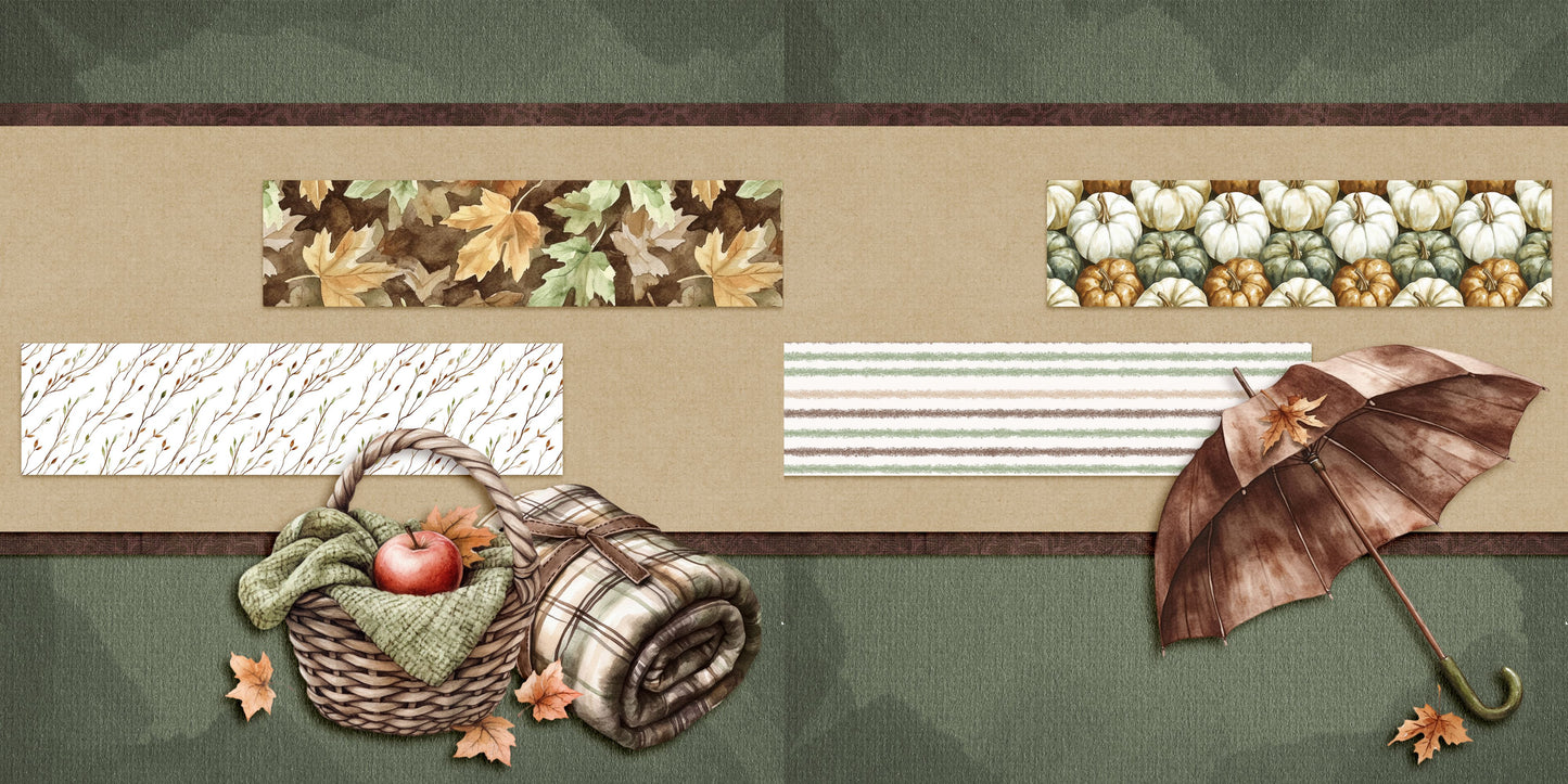 Autumn Gallery EZ Background Pages - Digital Bundle - 10 Digital Scrapbook Pages - INSTANT DOWNLOAD