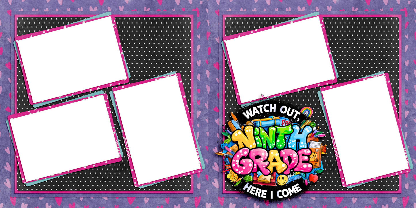 Ninth Grade Girl - EZ Digital Scrapbook Pages - INSTANT DOWNLOAD