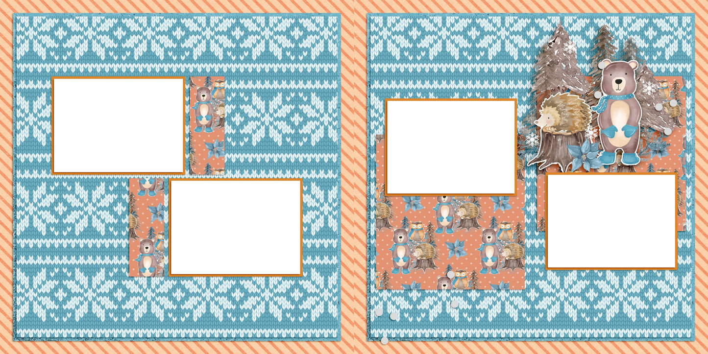 Winter Forest EZ Quick Pages - Digital Bundle - 10 Digital Scrapbook Pages - INSTANT DOWNLOAD