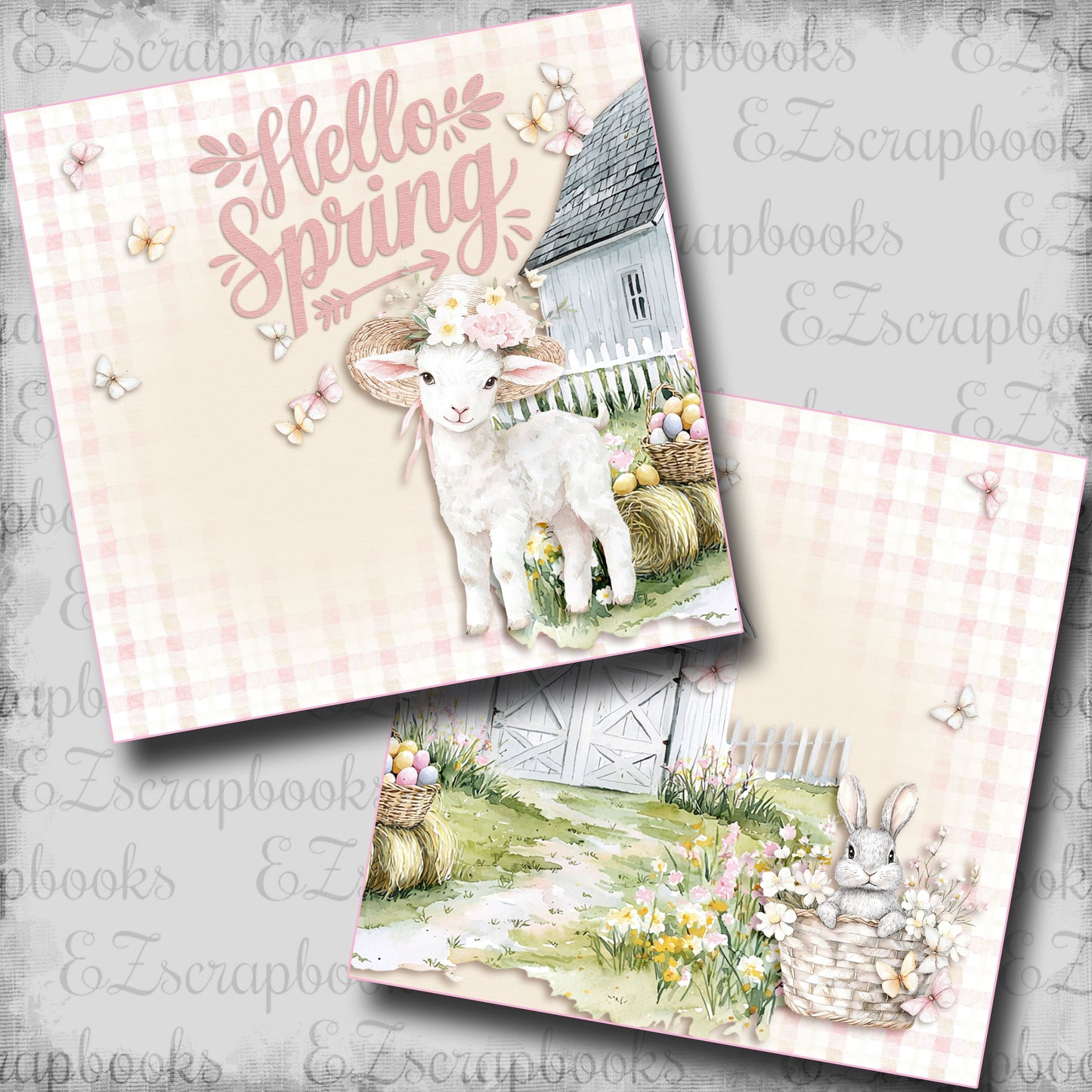 Sweet Easter Lamb NPM - Scrapbook Layout - 25-431