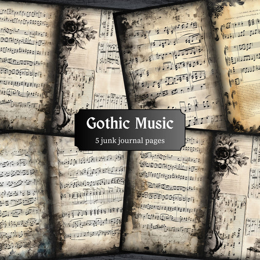 Gothic Music Light Journal Pages - 23-7266