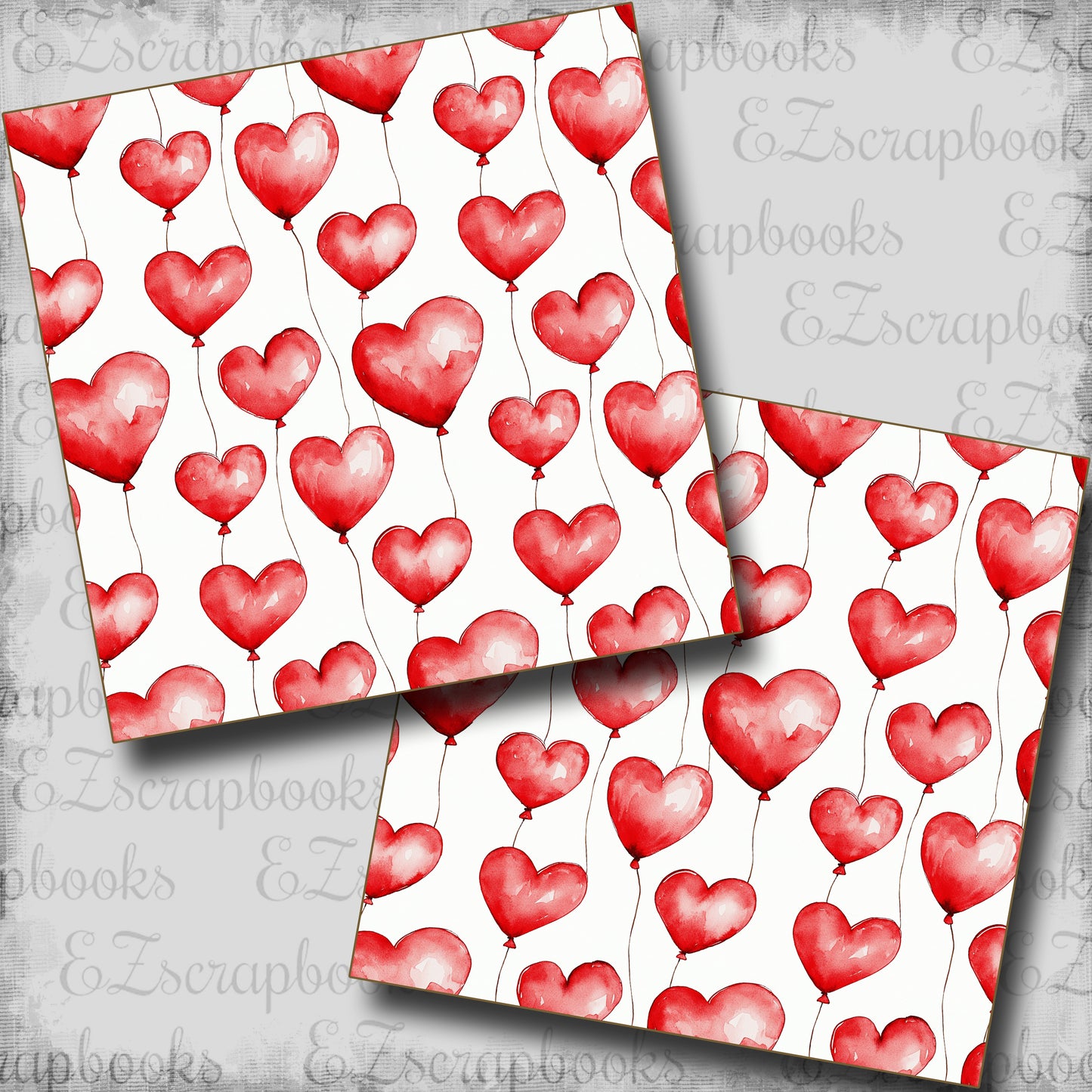 Valentine Heart Balloons - Scrapbook Papers - 25-138