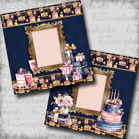 Pink Navy Birthday Birthday Cake - 24-052