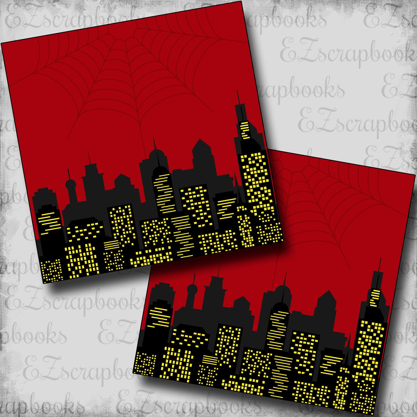 Spider Cityscape - Scrapbook Papers - 25-472