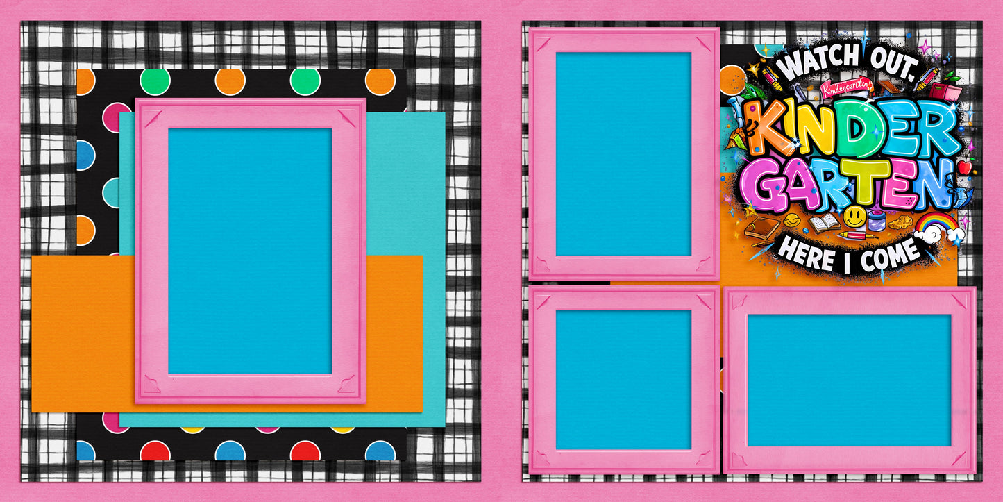 Kindergarten Girl - Scrapbook Layout - 25-686