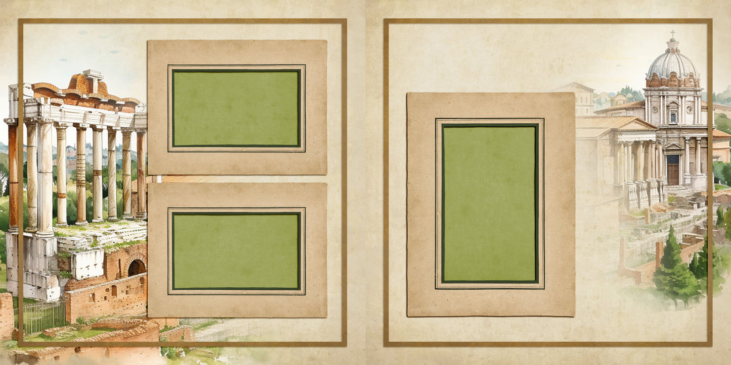 Ciao Roma - Set of 5 Double Page Scrapbook Layouts - 25-1020