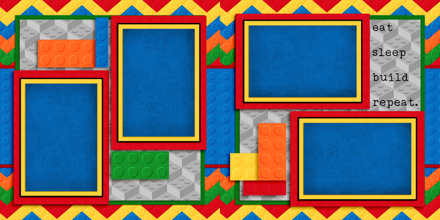Eat Sleep Build - Scrapbook Layout - 25-440