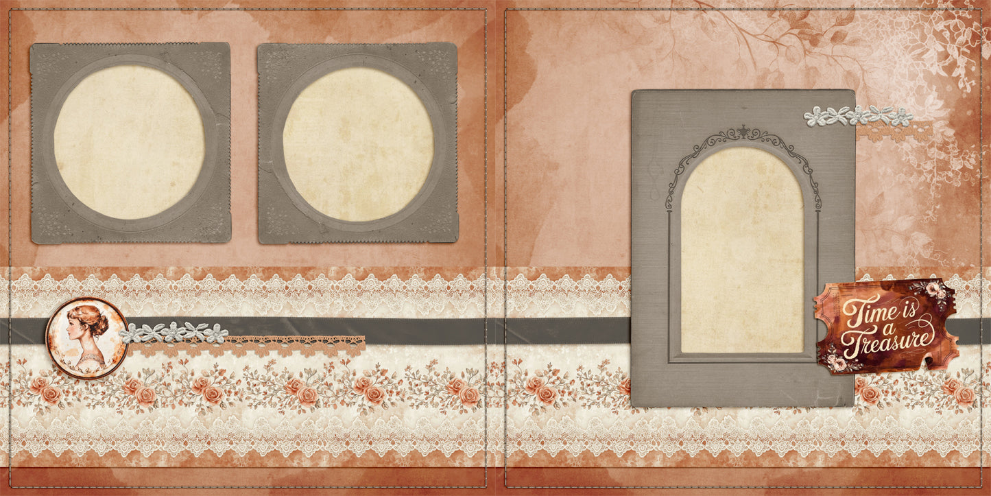 Time is a Treasure - Scrapbook Layout - 25-526