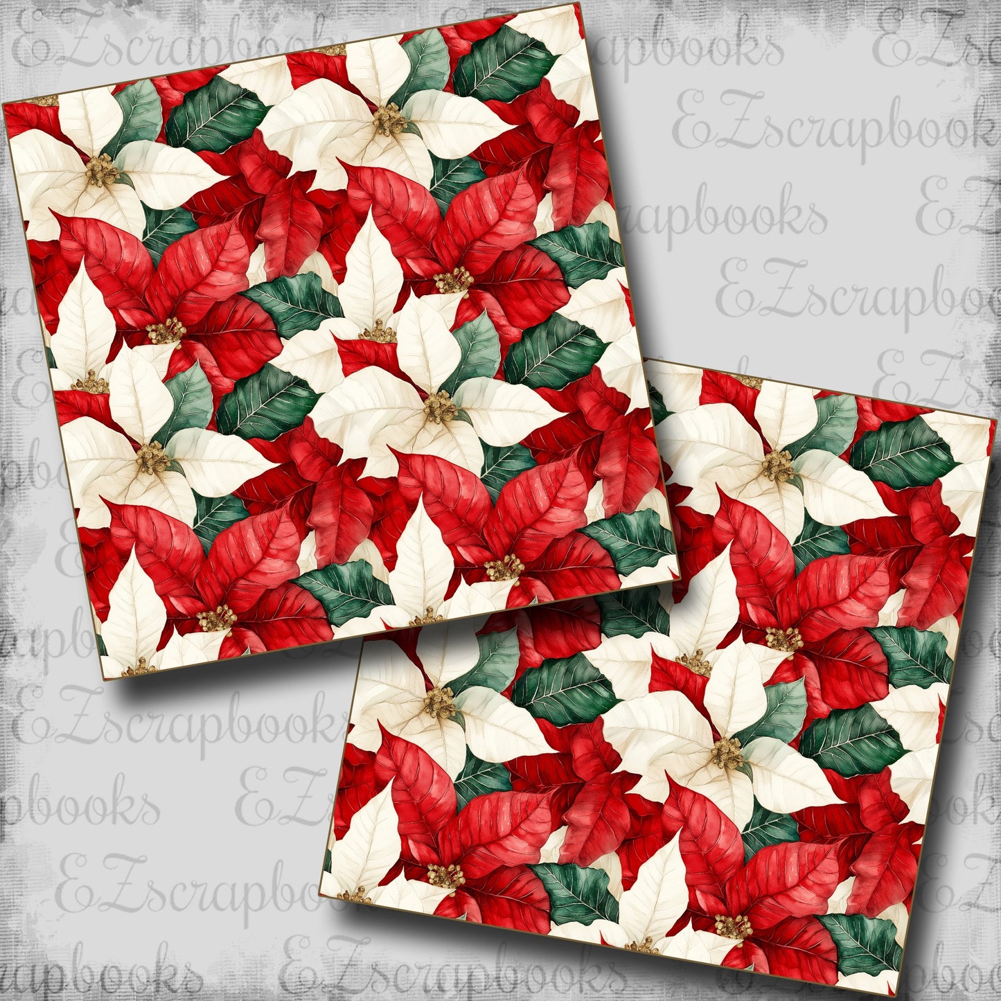 Holiday Traditions Poinsettias - Scrapbook Papers - 24-906
