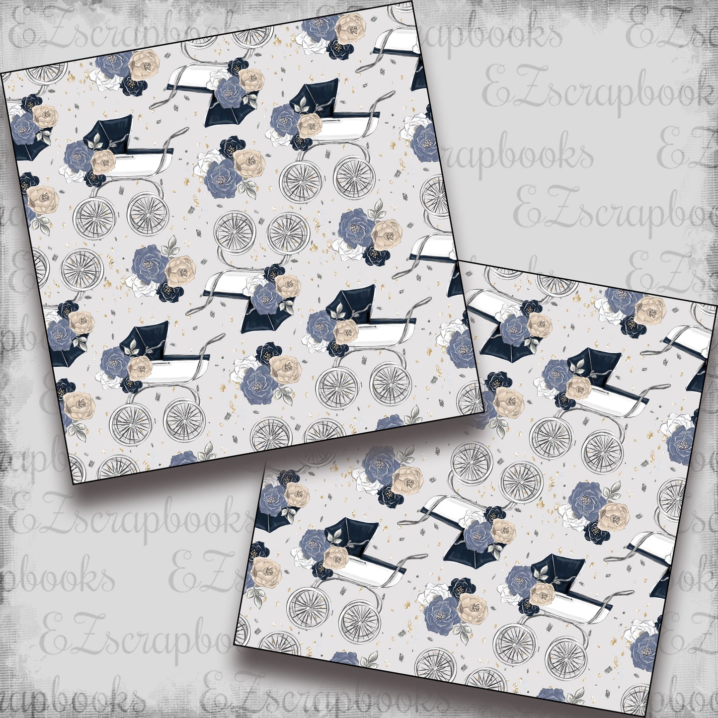 Mama to Be Boy - Carriage - Scrapbook Papers - 23-247