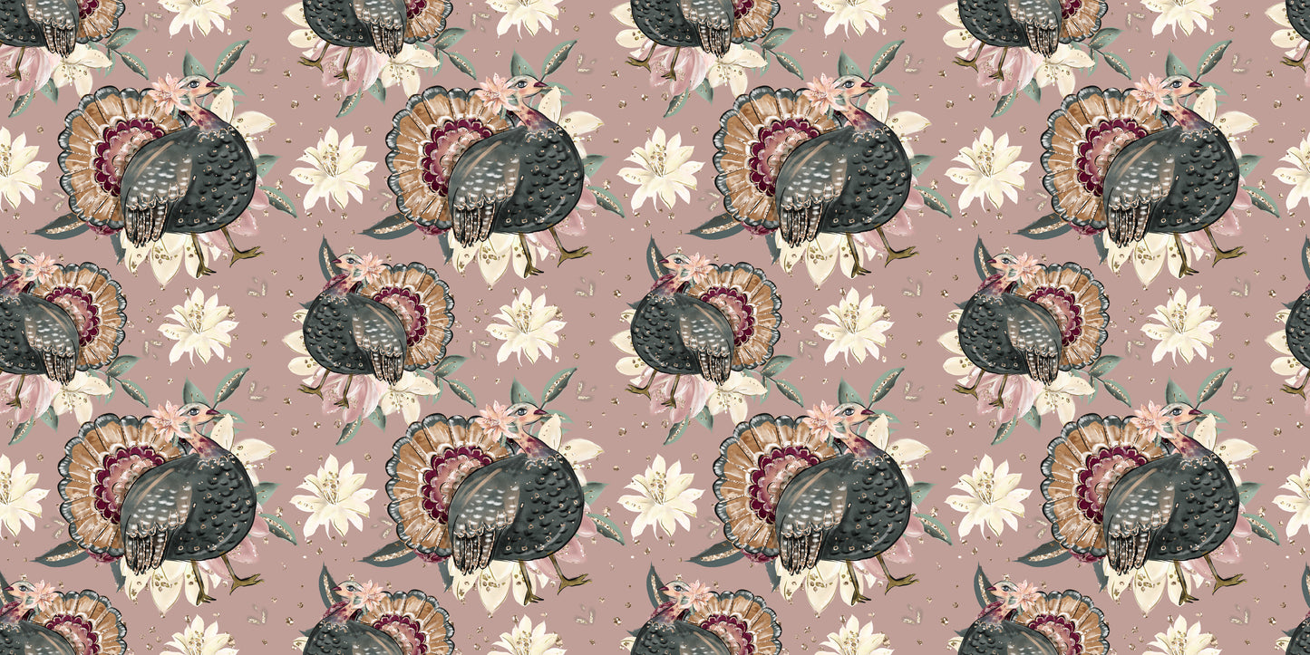 Thanksgiving Glam Turkey & Flowers - Papers - 23-459