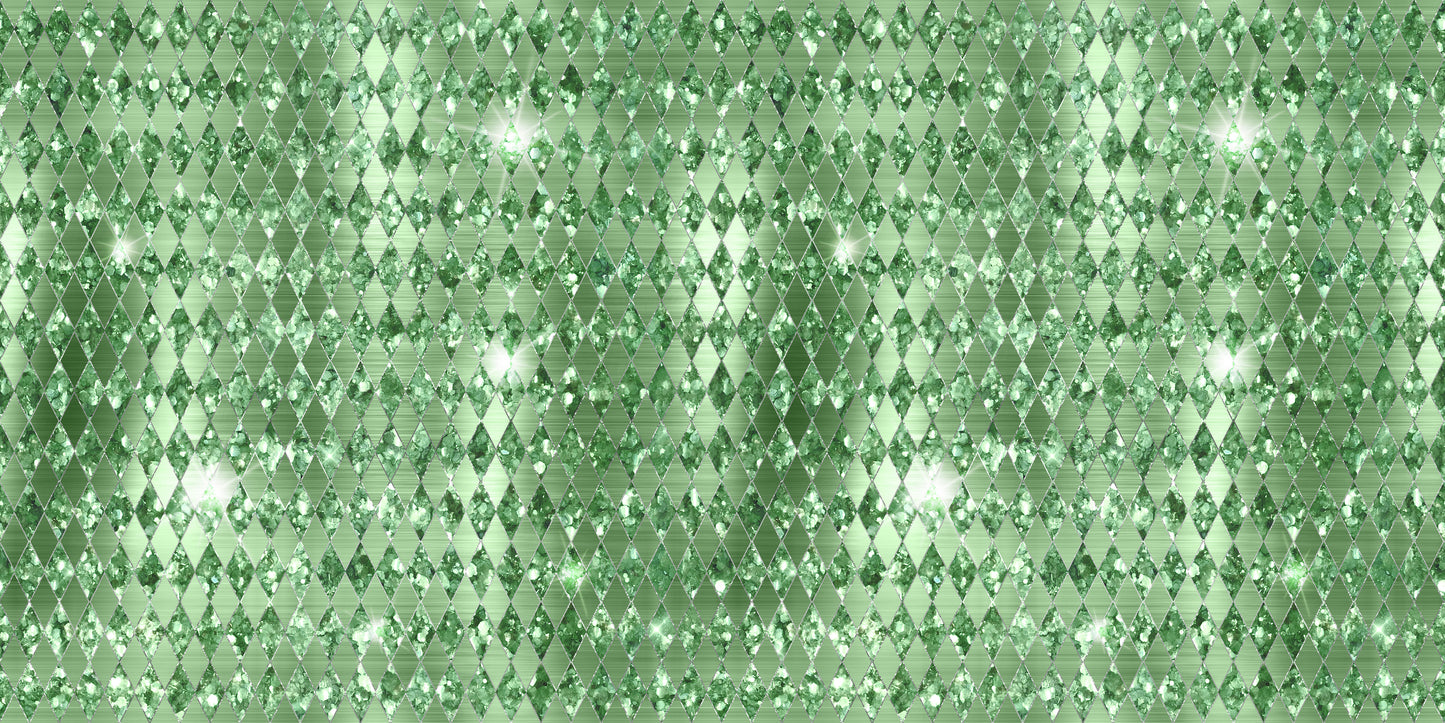 Pastel Glitter Harlequin Green - Scrapbook Papers - 23-750