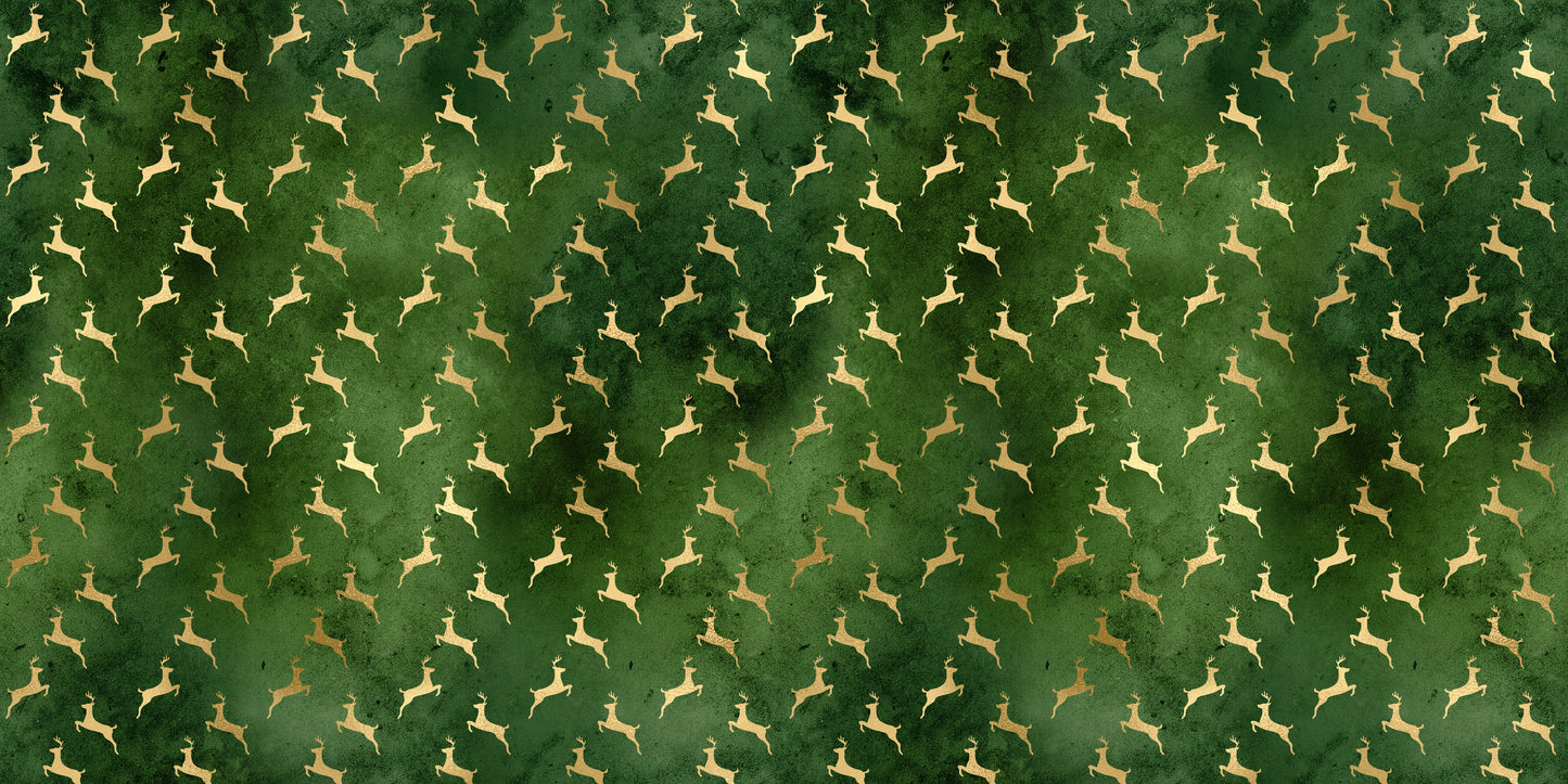 Golden Christmas Green Reindeer - Papers - 23-759