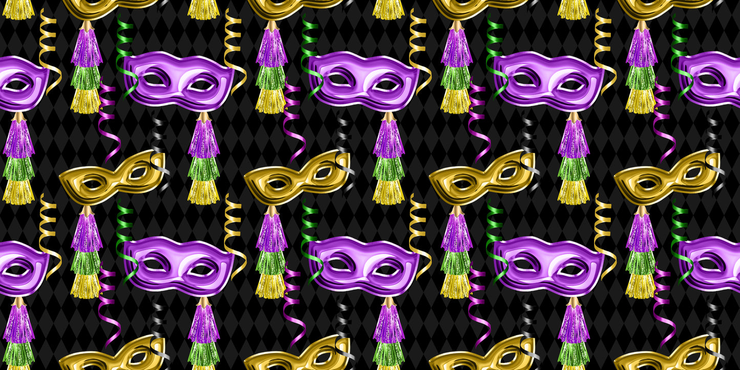 Mardi Gras Balloons Mask Black - Scrapbook Papers - 23-764