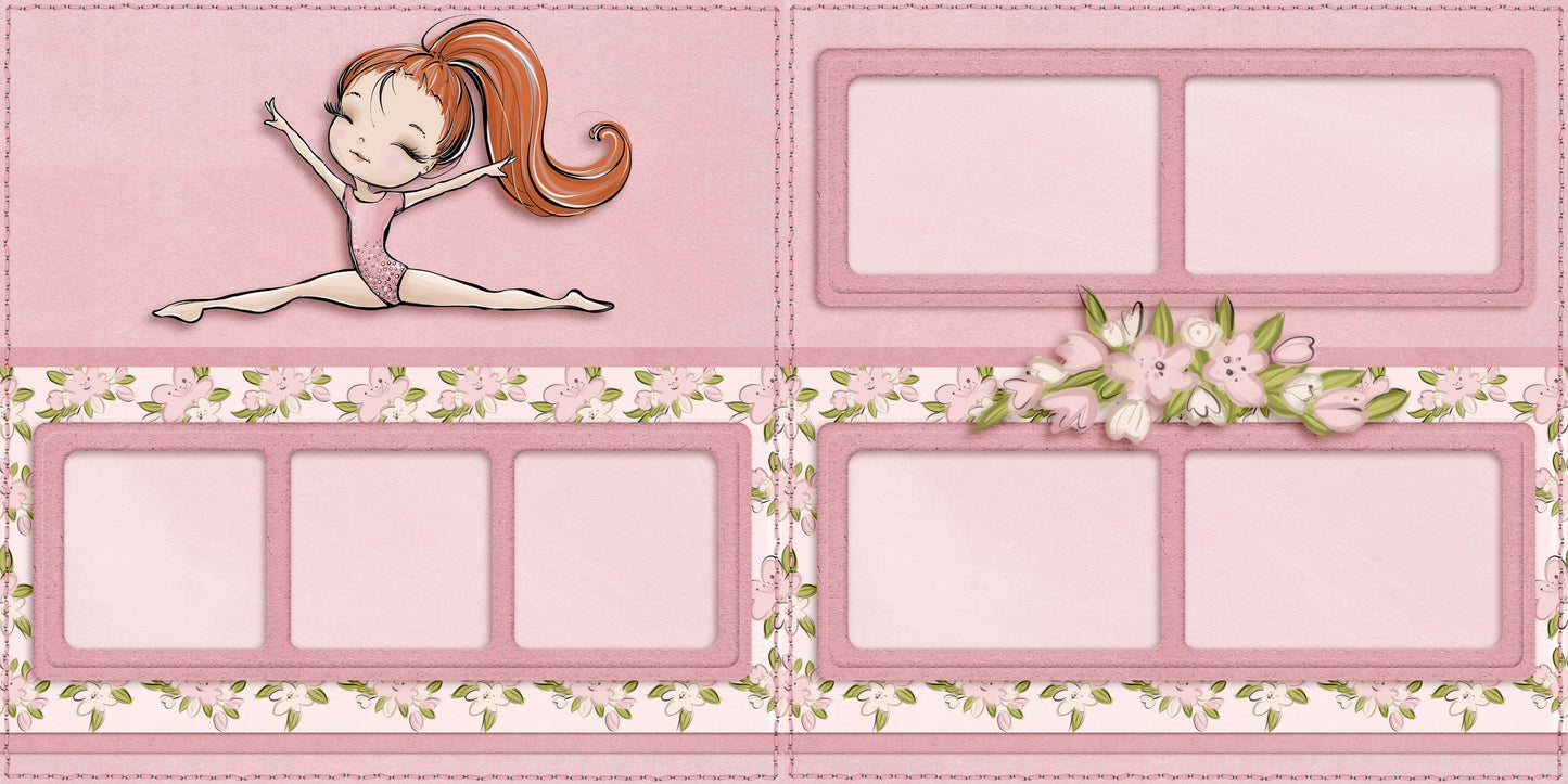 Gymnastics Split Ginger - Scrapbook Layout - 24-608