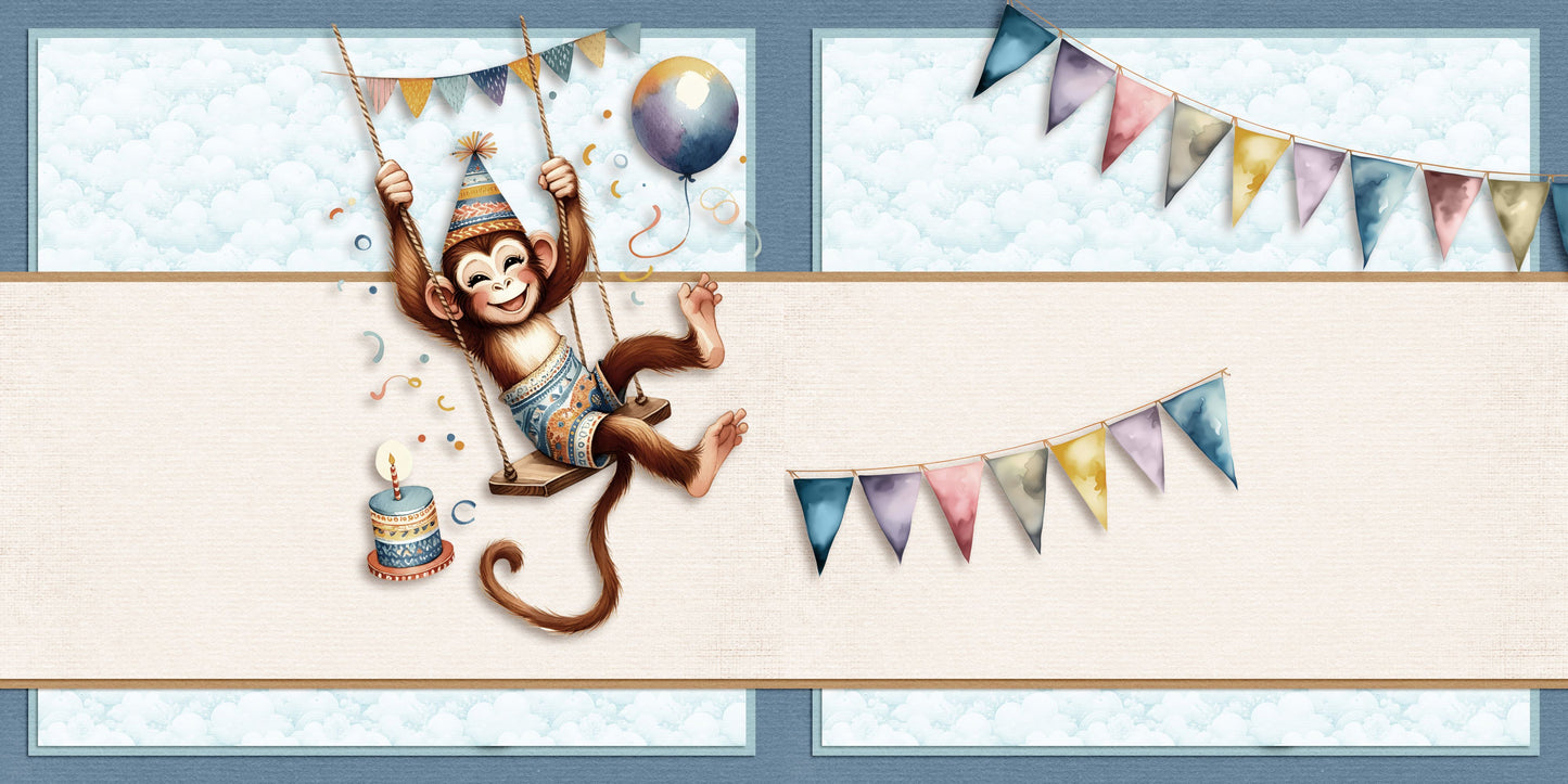 Birthday Chimp NPM - Scrapbook Layout - 25-625