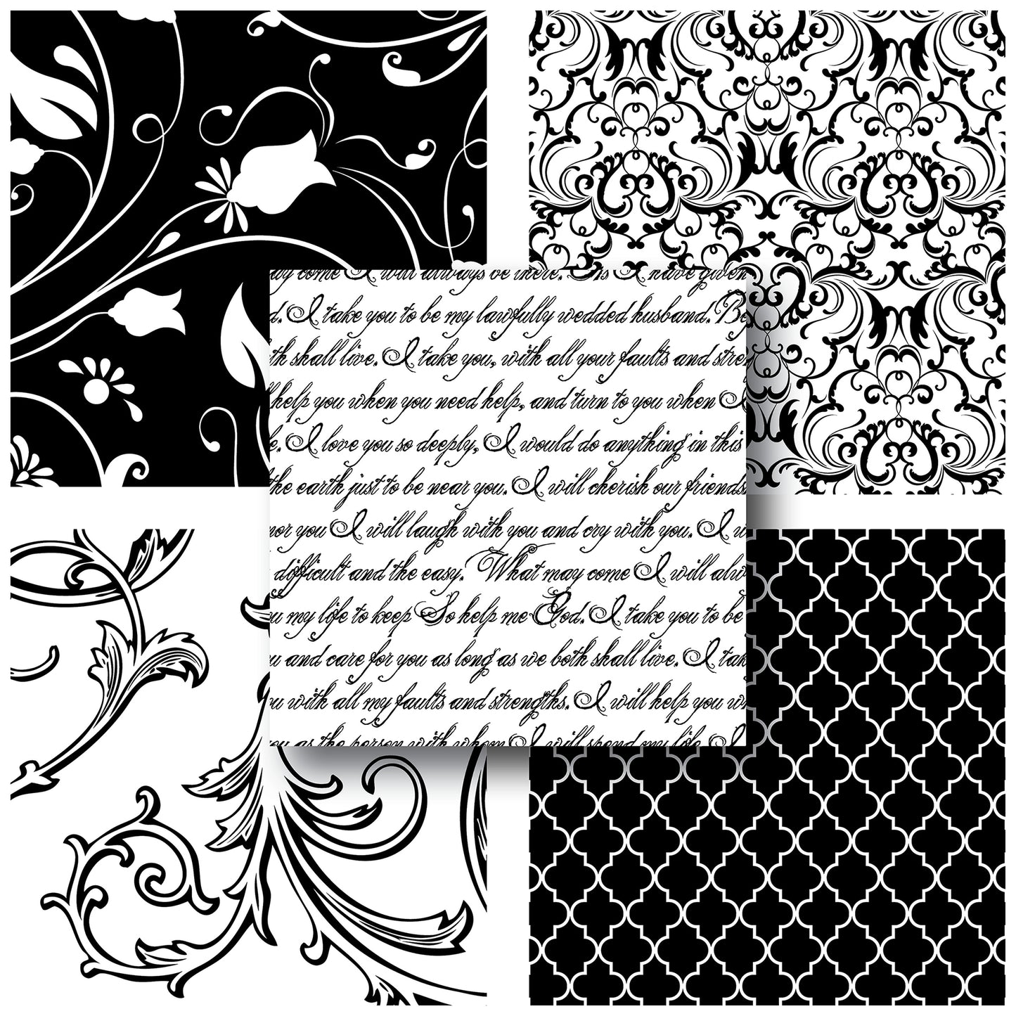 Black & White Wedding - 12X12 Scrapbook Paper Pack - 25-8084