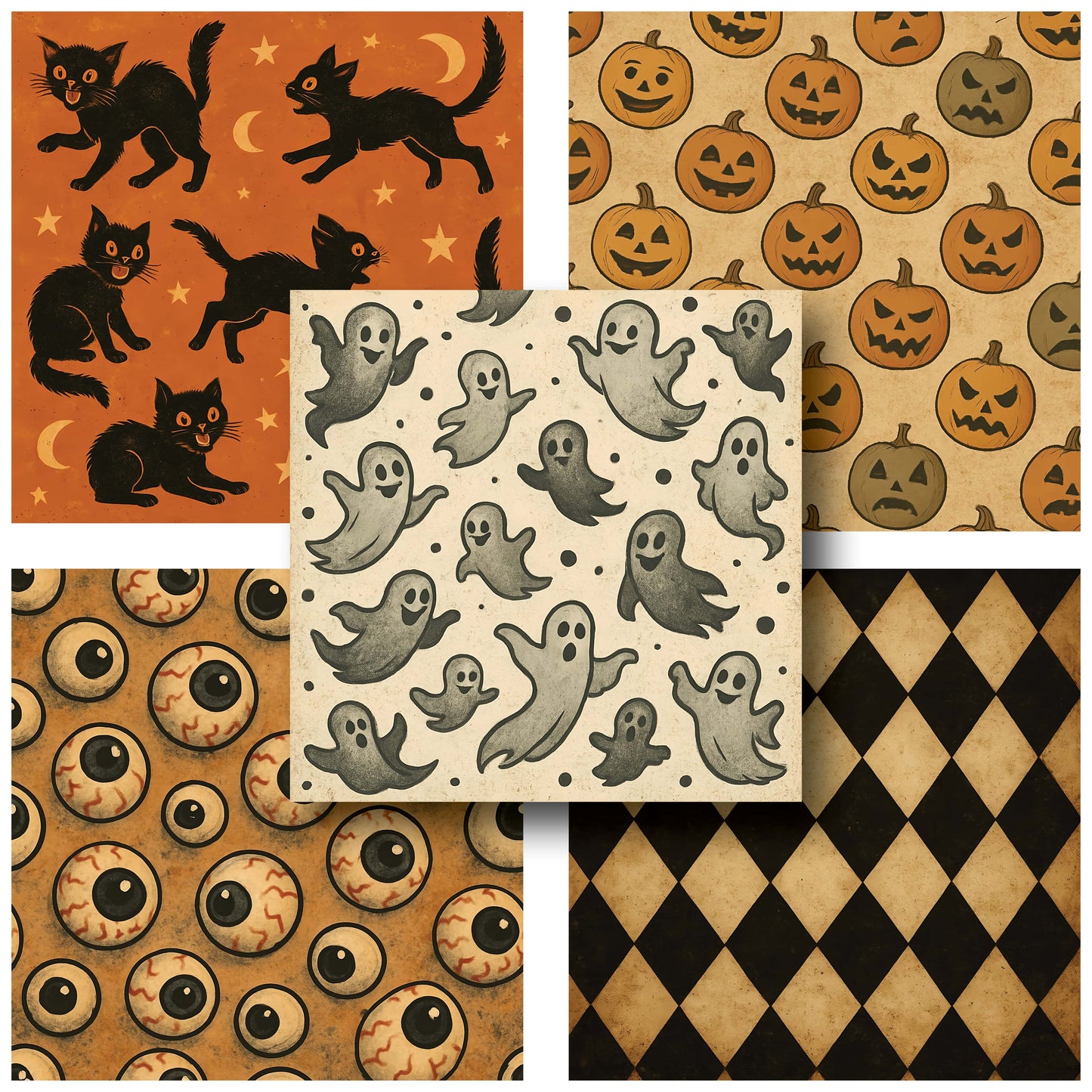 Retro Vintage Halloween 2 - 12X12 Scrapbook Paper Pack - 25-8273