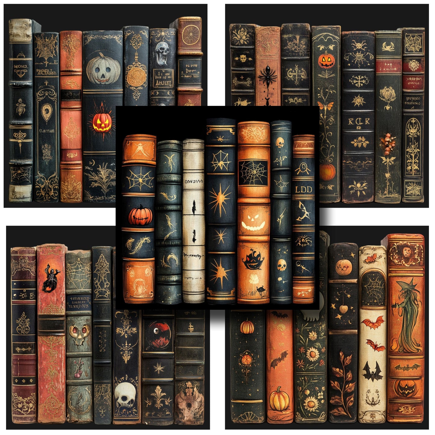 Spooky Bookspines - 12X12 Halloween Scrapbook Paper Pack - 25-8311