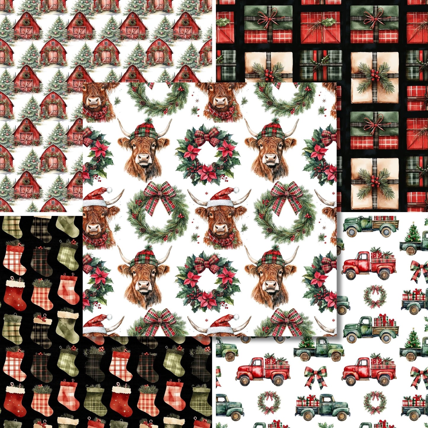 Farmhouse Christmas - 12X12 Scrapbook Paper Pack - 25-8345