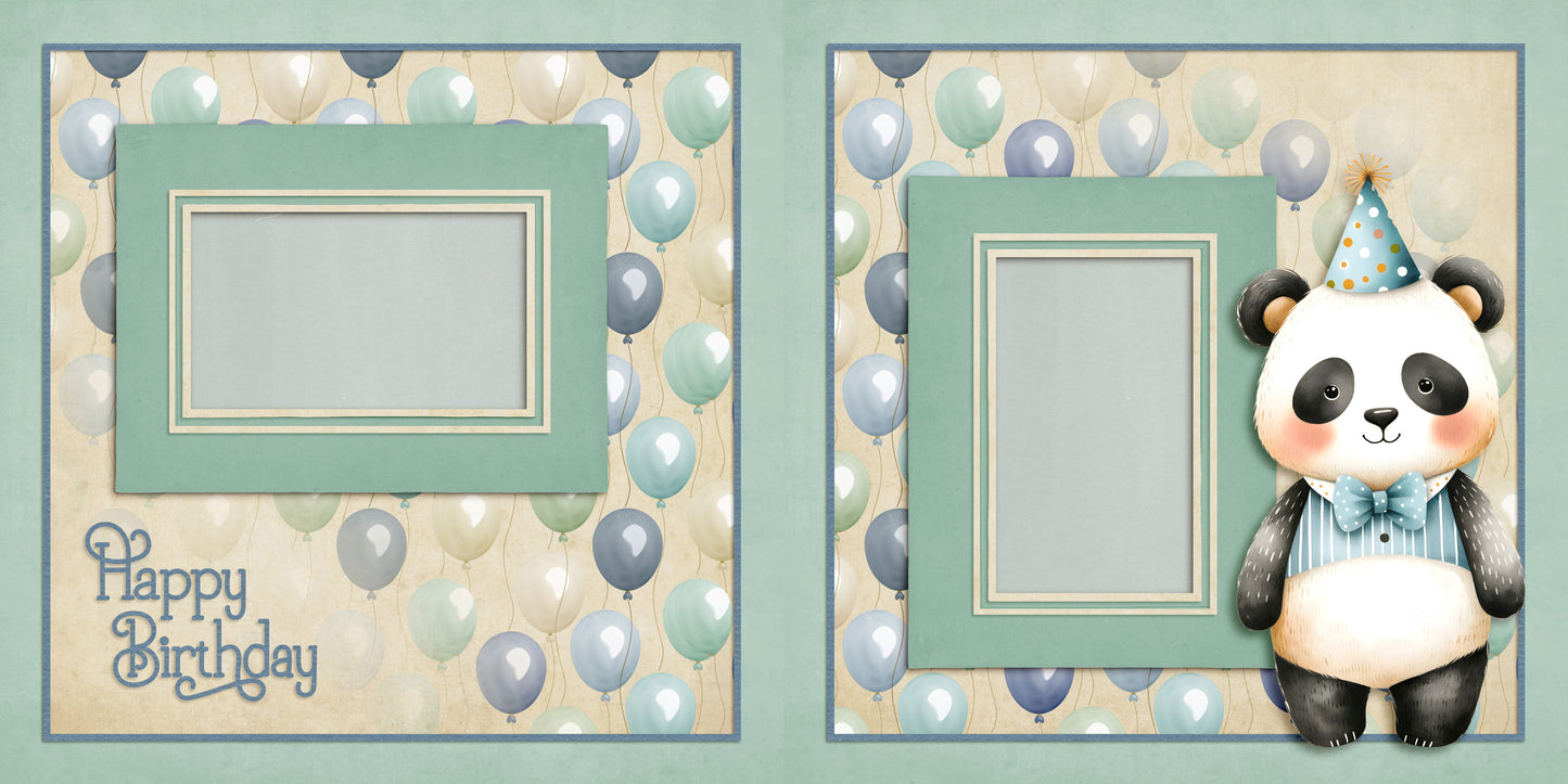 Happy Birthday Panda - Scrapbook Layout - 25-626