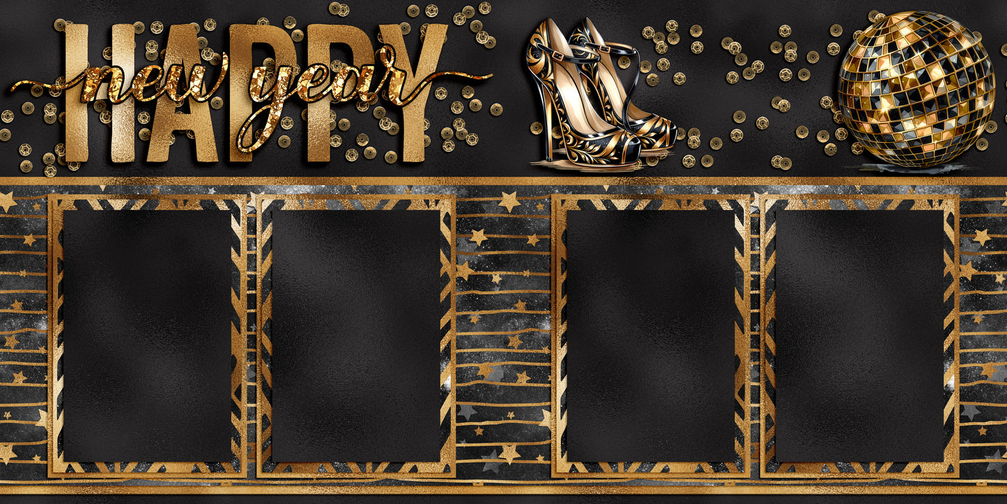 Black & Gold Happy New Year - 23-946