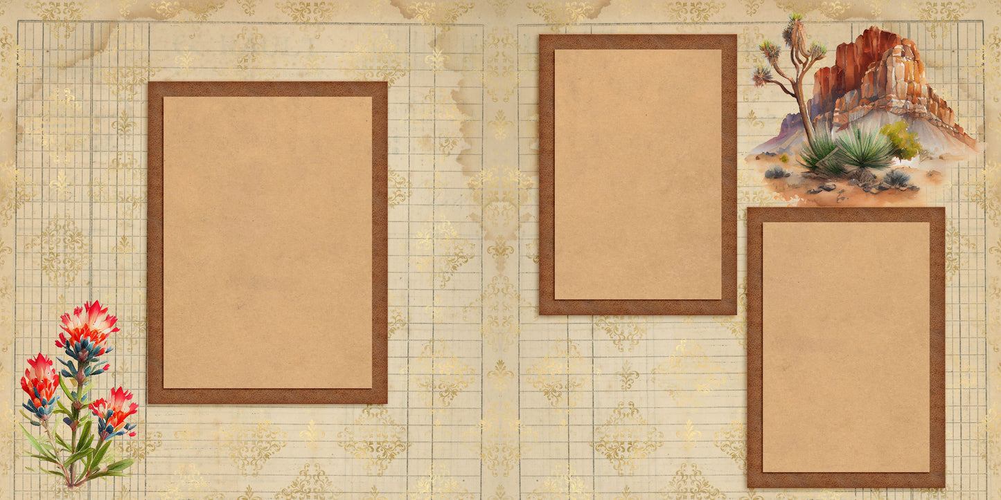 Cow-girly - Set of 5 Double Page Layouts - 1686