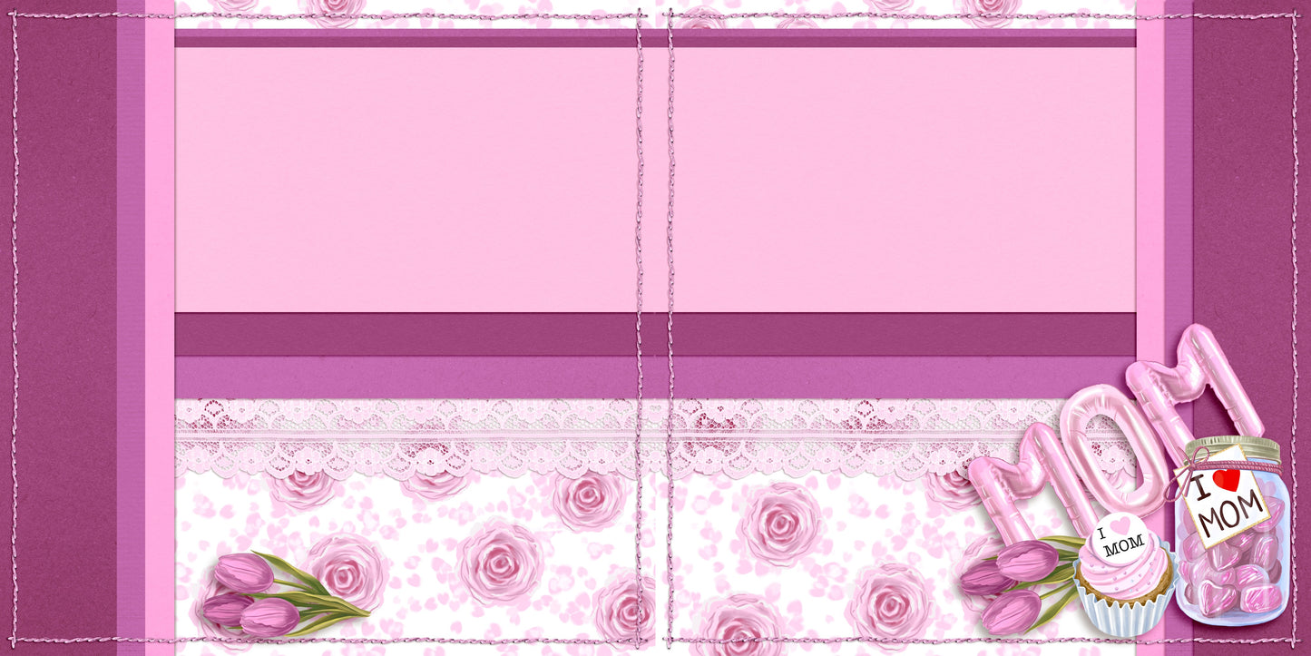 Balloon Mom Cluster NPM - Scrapbook Layout - 25-497