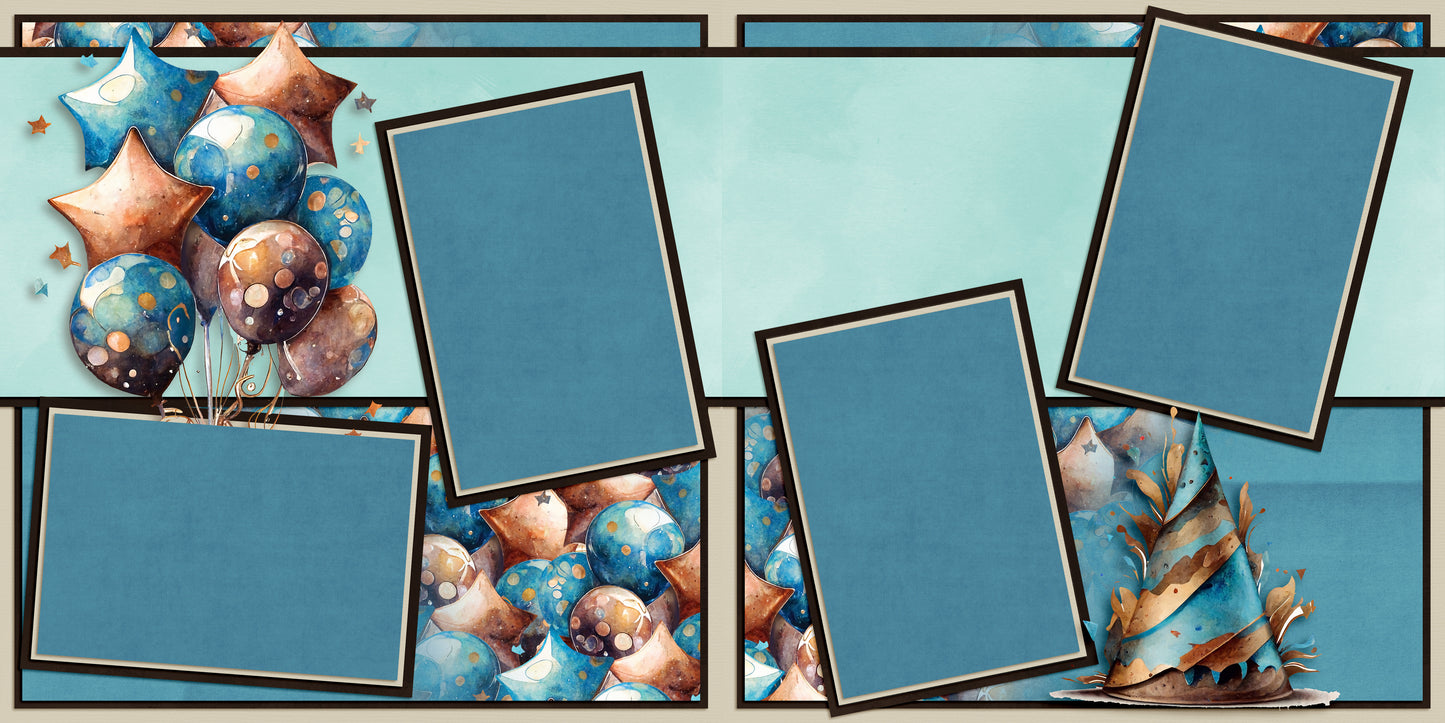 Blue Birthday Balloons - 24-080