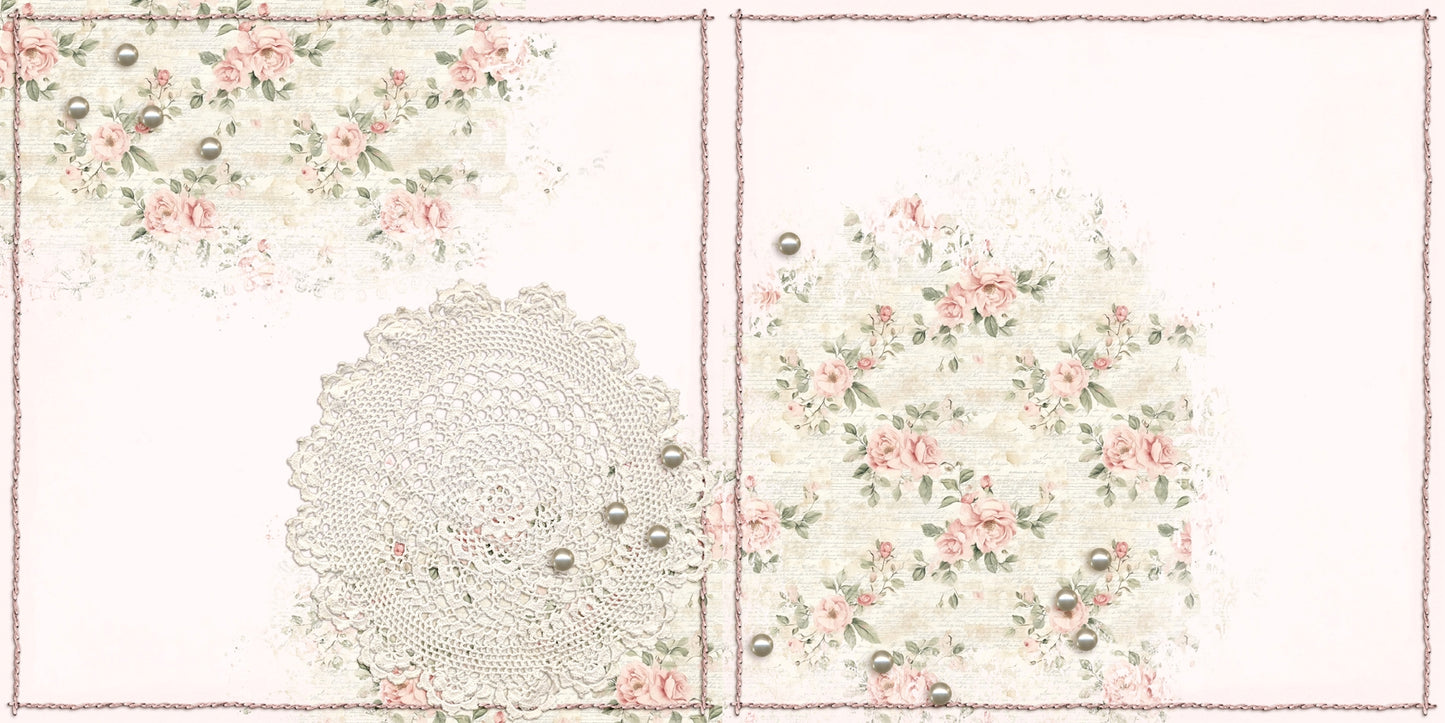 Floral & Lace NPM - Scrapbook Layout - 25-561