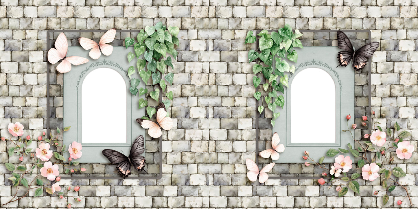 Enchanted Stone Wall - EZ Digital Scrapbook Quick Pages - INSTANT DOWNLOAD