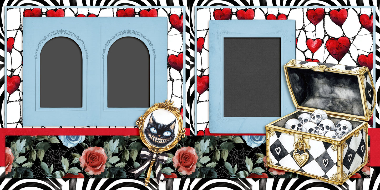 Haunted Alice Cat Mirror - Scrapbook Layout - 25-840