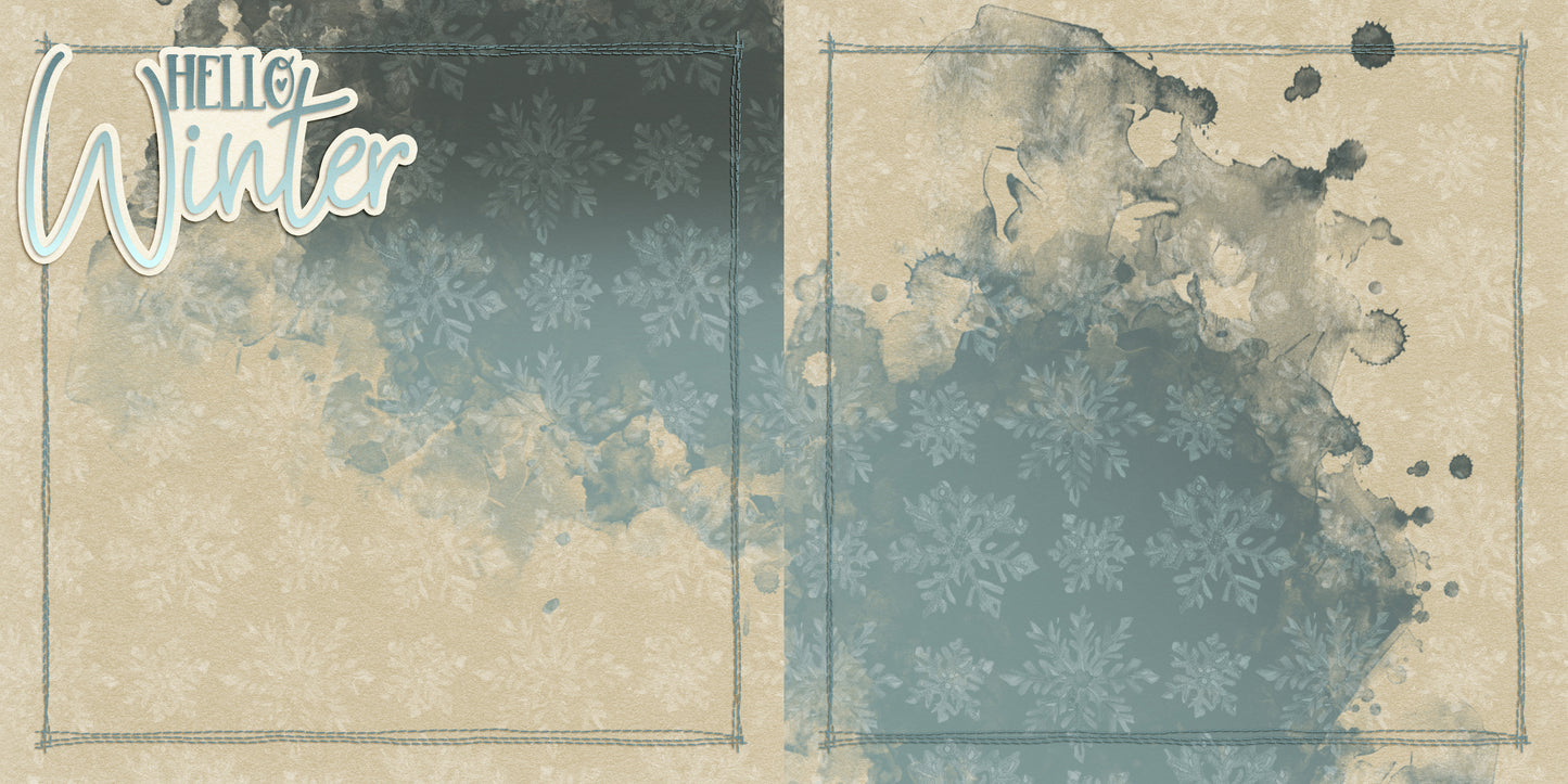 Winter Bear EZ Background Pages - Digital Bundle - 10 Digital Scrapbook Pages - INSTANT DOWNLOAD